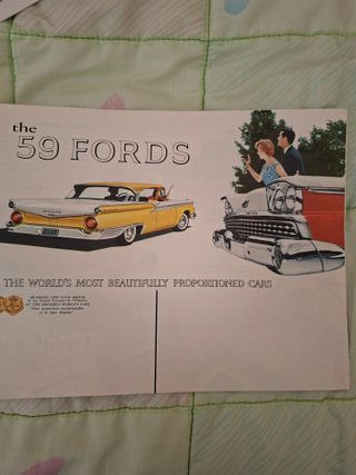 Catálogo Inglés 1959 Ford Cars VINTAGE