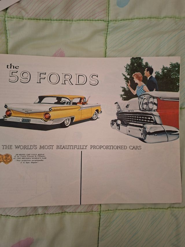 Catálogo Inglés 1959 Ford Cars VINTAGE