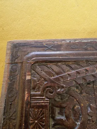 Tabla antigua madera china tallada