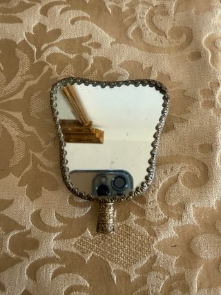 Espejo antiguo relieve metal (sin mango)