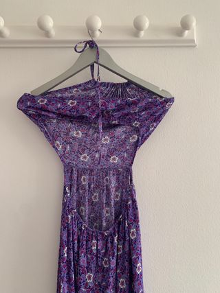 Vestido largo estampado floral morado