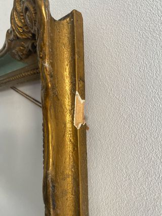 Marco Antiguo Isabelino Dorado y Verde Azulado