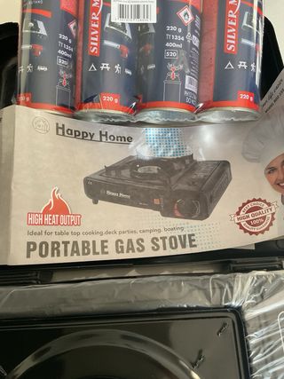 Fornello a gas portatile + 4 bombolette+ valigetta