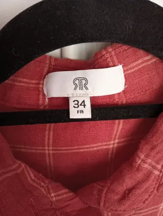 Camisa teja a cuadros talla XS/34