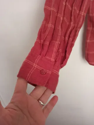 Camisa teja a cuadros talla XS/34