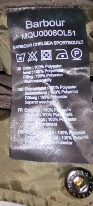 Chaqueta Barbour acolchada original hombre