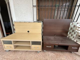 Mueble TV beige y marrón