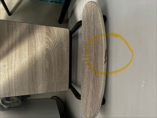 Mesa y 4 Sillas Imitación Madera y metal