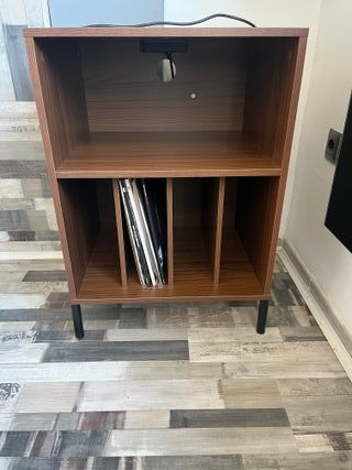 Mueble Tocadiscos Biblioteca Marrón
