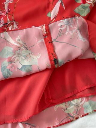 Vestido Mango Coral Estampado Flores