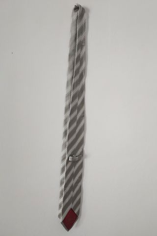 Corbata S.T. Dupont Seda Rayas Beige/Blanco