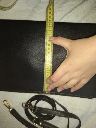 Black Saffiano Clutch with Crossbody Strap
