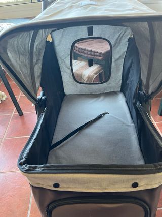 Carrito Paseo Perros Beige y Marrón