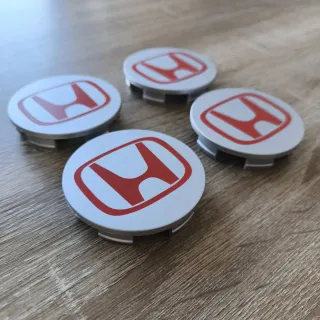 TAPABUJES HONDA 69mm GRIS MATE ROJO EMBLEMAS HONDA