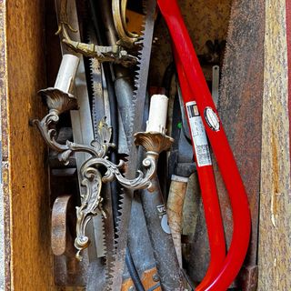 Baúl antiguo decorado entrega en persona ,