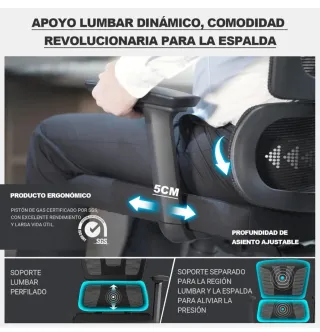 Silla de Oficina Ergonómica Negra