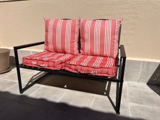 Sofá Exterior Metálico Negro 2 Plazas