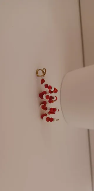 Ciondolo artigianale vintage rosso e bianco