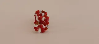 Ciondolo artigianale vintage rosso e bianco