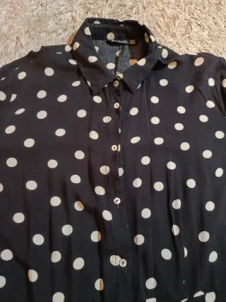 Vestido largo lunares negro y blanco Talla M