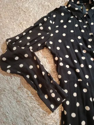 Vestido largo lunares negro y blanco Talla M