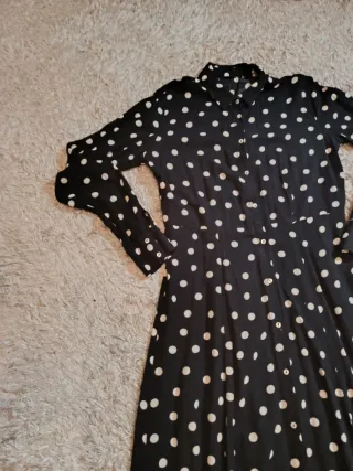 Vestido largo lunares negro y blanco Talla M