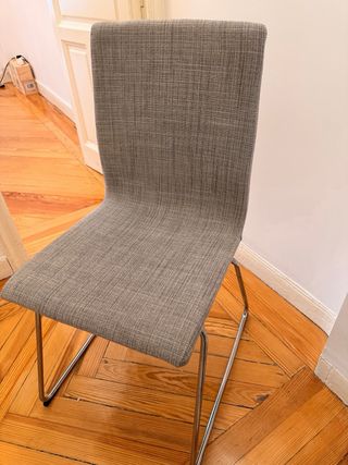 Confezione di 4 sedie da pranzo imbottite Ikea Wolfgang grigie