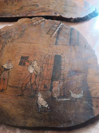 Cuadros Madera Olivo Pintados Para colgar pared