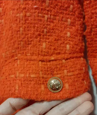 Chaqueta y falda tweed naranja