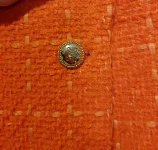 Chaqueta y falda tweed naranja