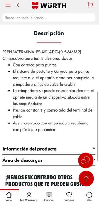 Crimpadora Wurth para terminales