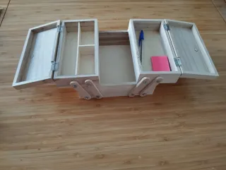 Caja organizadora de madera, costurero, joyero