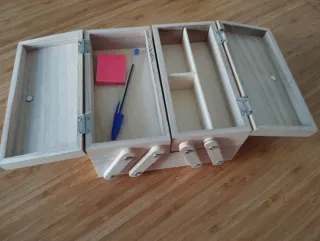 Caja organizadora de madera, costurero, joyero