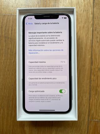 iPhone X 64GB 73% Batería