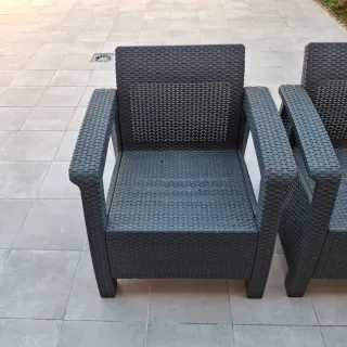 Conjunto Muebles Exterior Ratán Gris