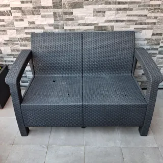 Conjunto Muebles Exterior Ratán Gris