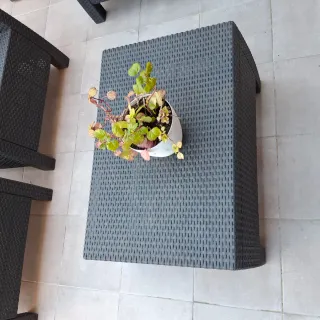 Conjunto Muebles Exterior Ratán Gris