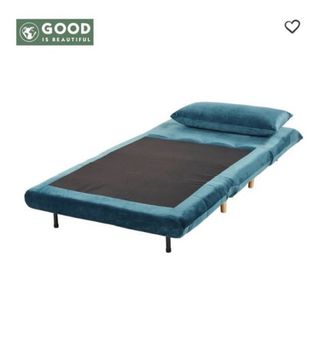 Sofá cama de 1 plaza de terciopelo azul Maison