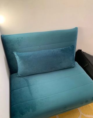 Sofá cama de 1 plaza de terciopelo azul Maison