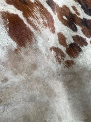 Alfombra Piel Vaca Marrón y Blanca