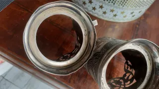 Antichi porta bicchieri in argento fatti a mano