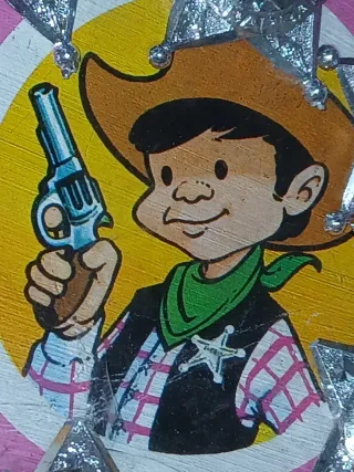 ANTIGUO Juguete HEDI  Estrella Sheriff pistolero