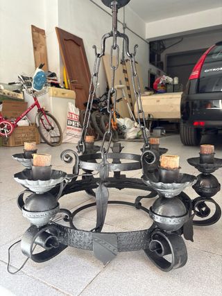 Lámpara rústica hierro forjado