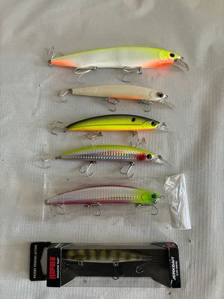 6 señuelos ,artificiales, Rapalas de pesca nuevos.