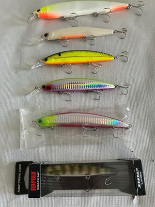 6 señuelos ,artificiales, Rapalas de pesca nuevos.