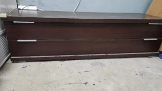 Regalo mueble TV madera oscuro 2 cajones