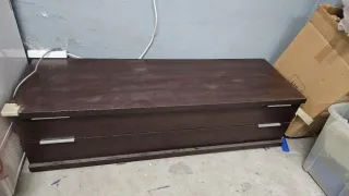 Regalo mueble TV madera oscuro 2 cajones
