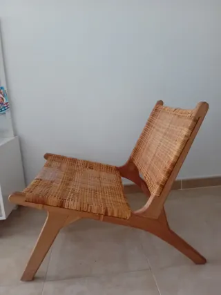 Silla Lounge Madera y Mimbre