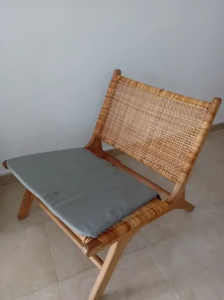 Silla Lounge Madera y Mimbre