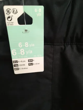Pantalón nieve niño sin estrenar T.6-8